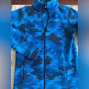 Columbia youth zip up fleece jacket. Youth size L (14-16). Like new.